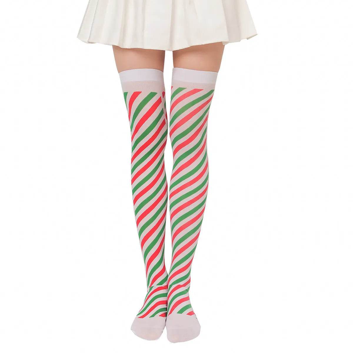Christmas Plush Doll Knee Socks Bow Stockings - www.Shopthatapp.com