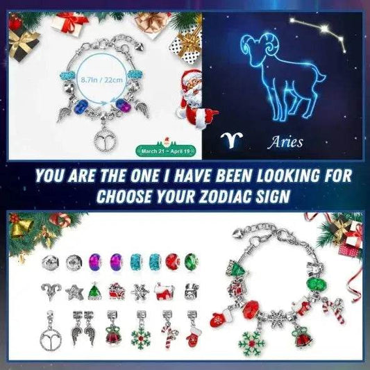 Advent Calendar 2024 Girls Zodiac Constellation Bracelet Making Kit, 24 Days Countdown Christmas Advent Calendar With 2 Sets DIY Bracelets, Horoscope Gifts For Girls TeensAge 5-18 - www.Shopthatapp.com