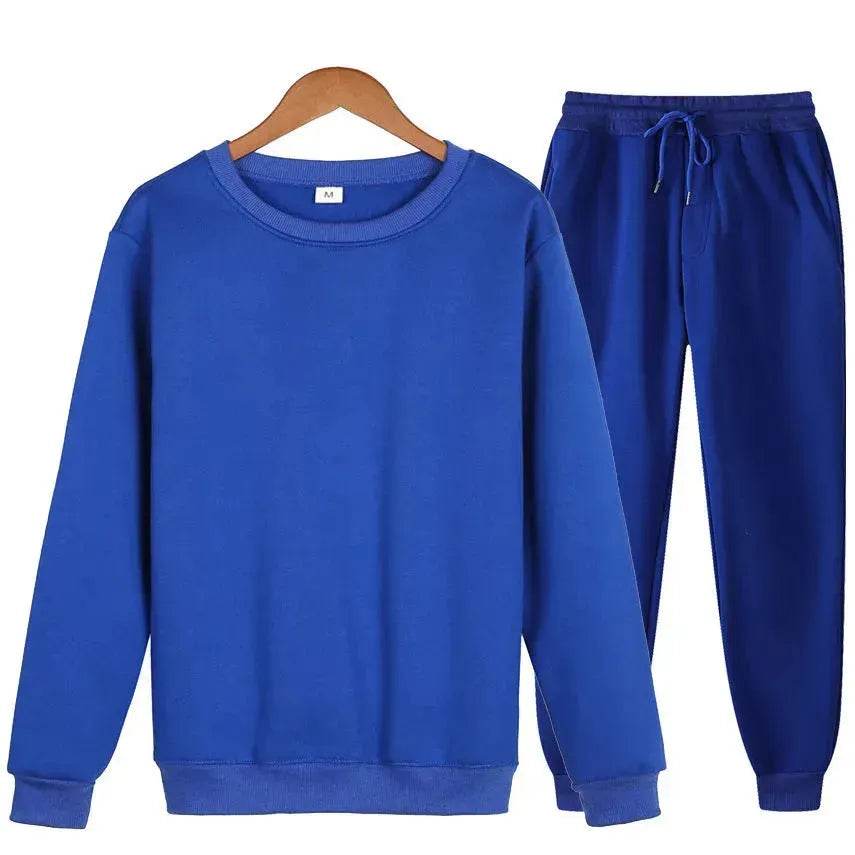Autumn Winter street fashion Plain Crew neck Sweatsuit for men - www.Shopthatapp.com
