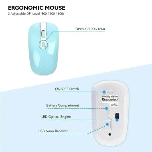 fashion wireless keyboard mouse set 2.4G thin desktop laptop accessories - www.Shopthatapp.com