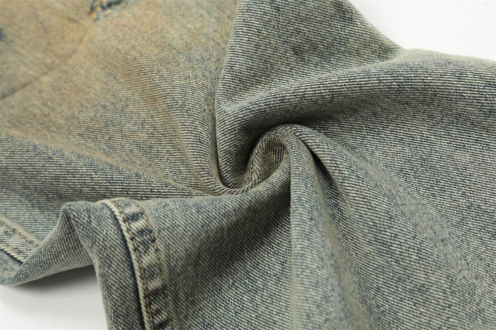 Hole Denim Men Trousers Heavy Industry Washing Jeans