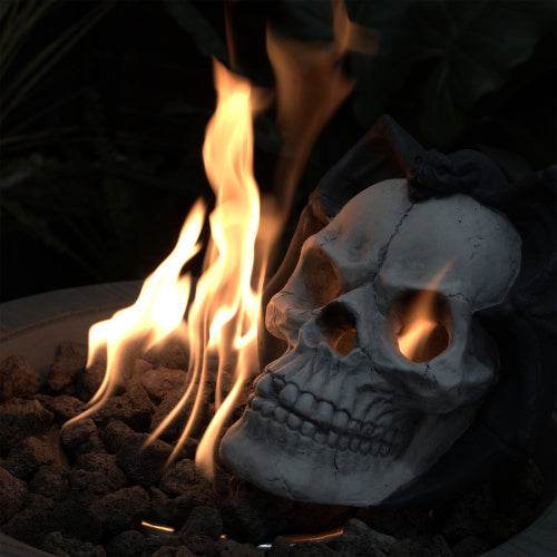 Halloween Décor - Fire Pit Demon Skull Gas Log For Ventless Vent Free, Electric, Outdoor Fireplace And Fire Pit, - www.Shopthatapp.com