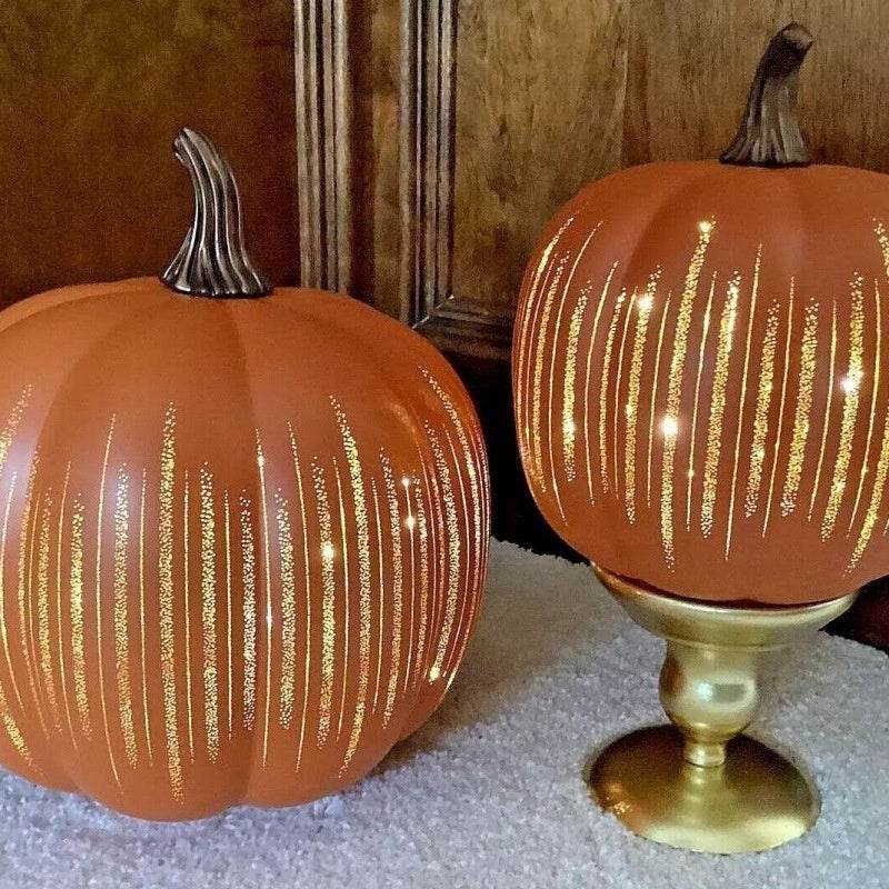 Starry Night Glass Halloween Pumpkin Decoration - www.Shopthatapp.com