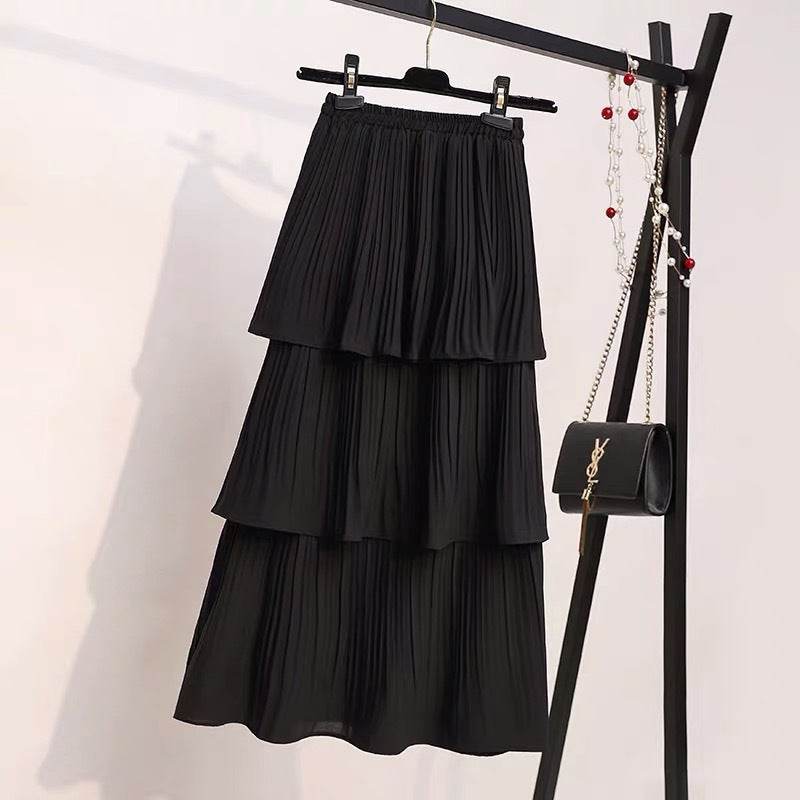 Women's Spring And Summer Chiffon layered Midi maxi Skirt - www.Shopthatapp.com