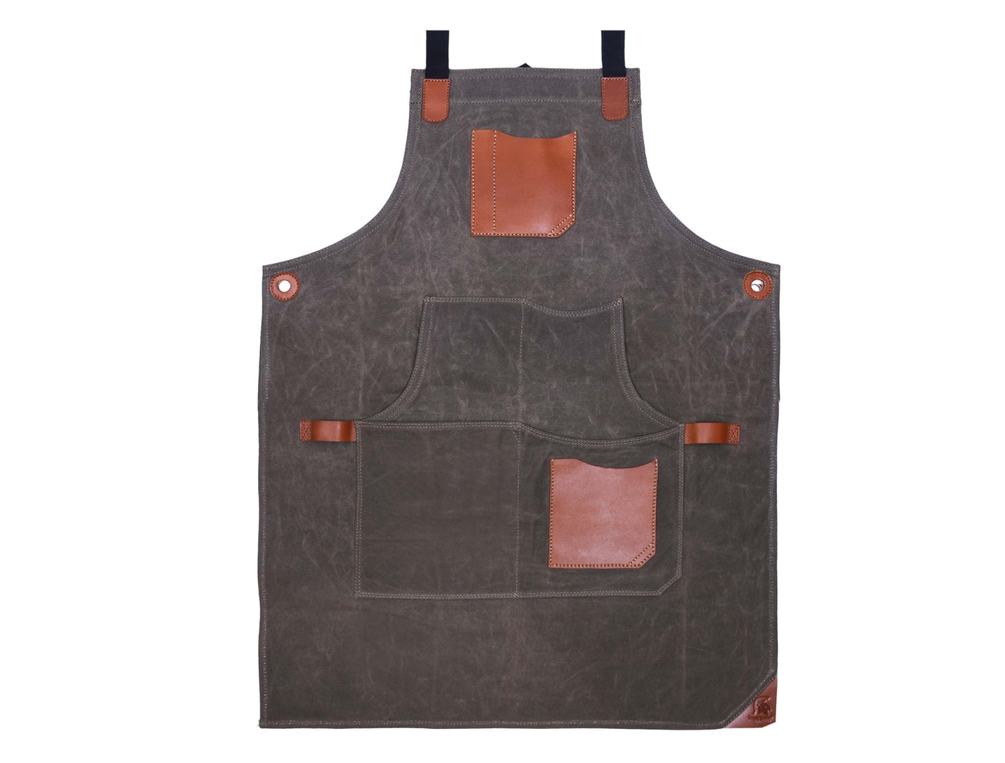 Fremont Leather Canvas Apron - Distressed grey - www.Shopthatapp.com