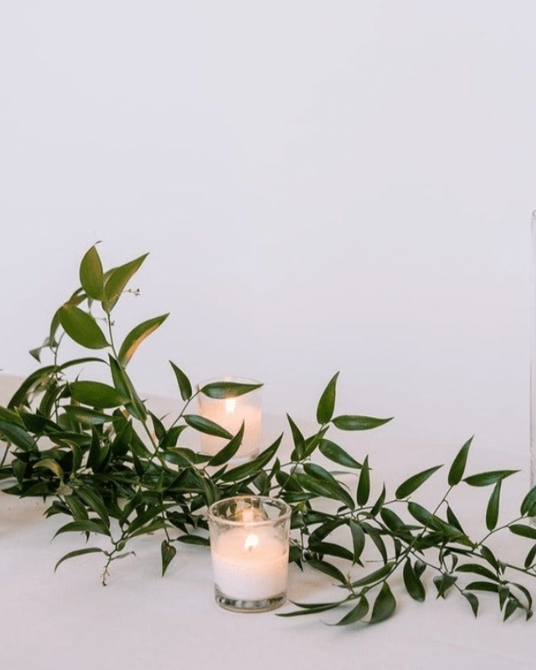 Fresh Garland Table Runner  - Eucalyptus, Baby' Breath, Ruscus - www.Shopthatapp.com