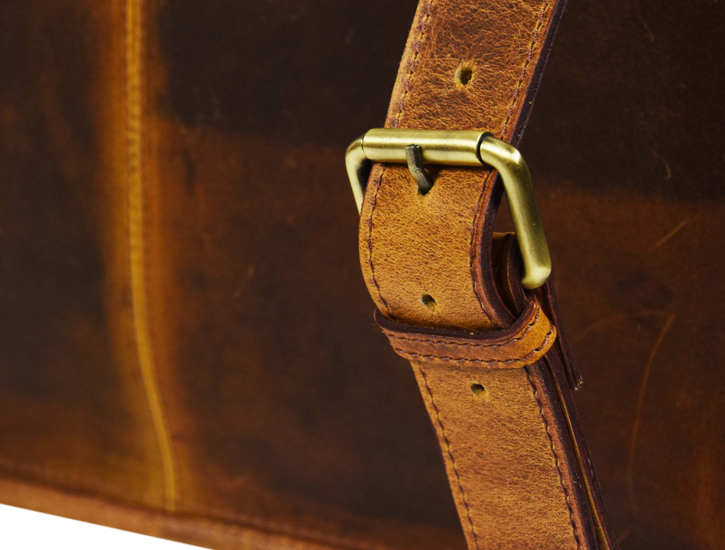 Fresno Leather Portfolio Bag - Caramel Brown - www.Shopthatapp.com