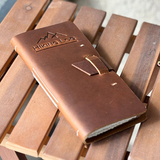 Genuine Leather Hiking Logbook - www.Shopthatapp.com