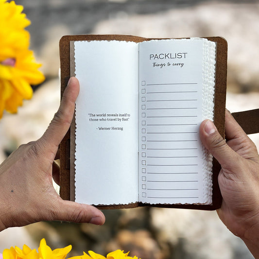 Genuine Leather Hiking Logbook - www.Shopthatapp.com