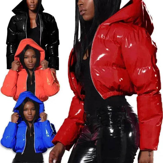 Glossy Bread Coat Down Cotton Jacket - www.Shopthatapp.com