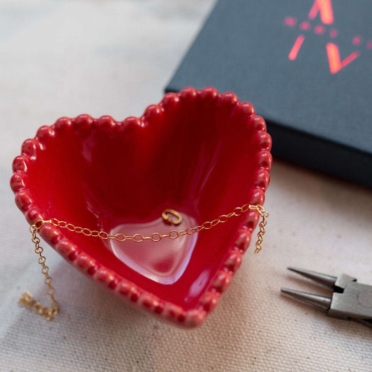 Gold cable chain love links permanent bracelet kit - www.Shopthatapp.com