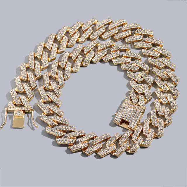 Lost and Found Gold Cuban Link Chain with Sparkling Detail - www.Shopthatapp.com