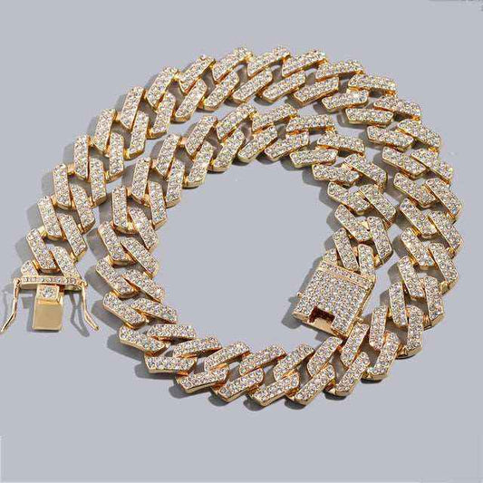 Lost and Found Gold Cuban Link Chain with Sparkling Detail - www.Shopthatapp.com