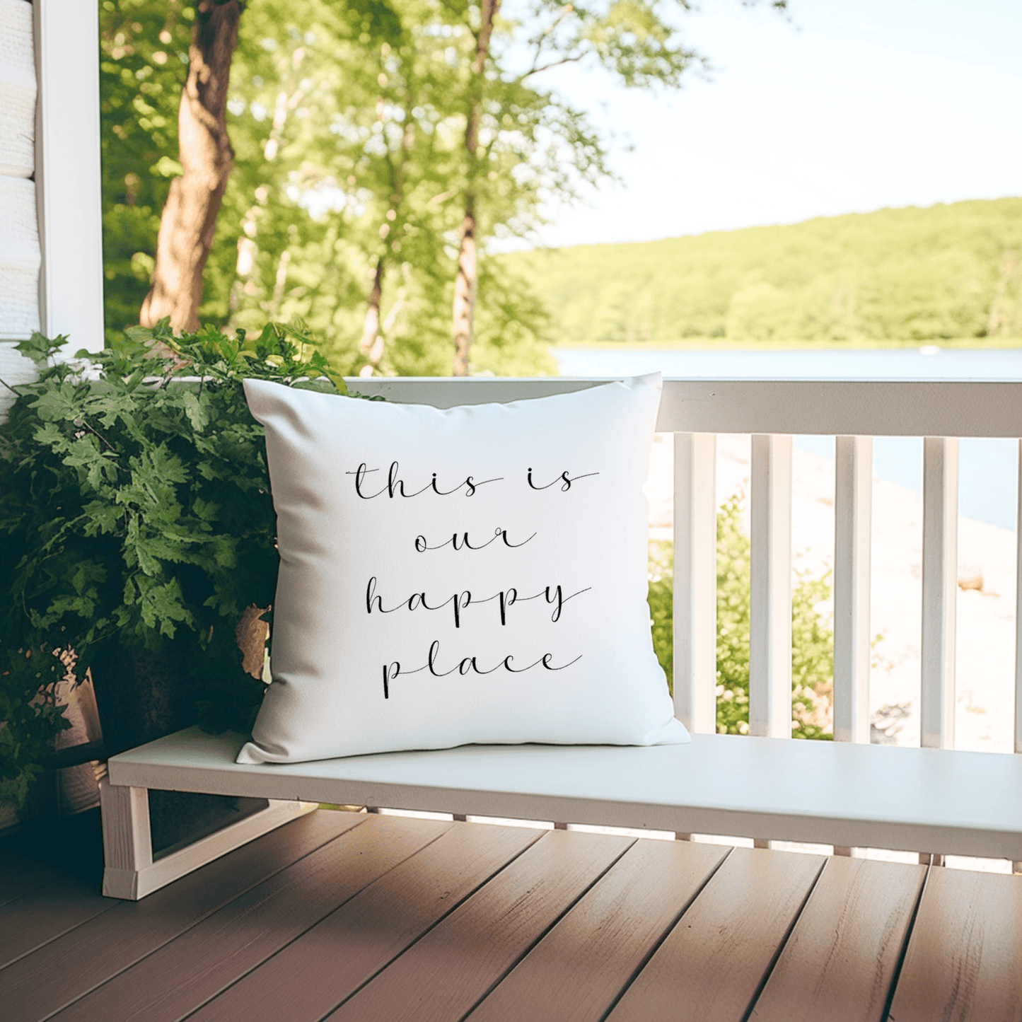 Happy Place Pillow-Pillow and cushions-www.Shopthatapp.com-RusticGirls.Trilogy