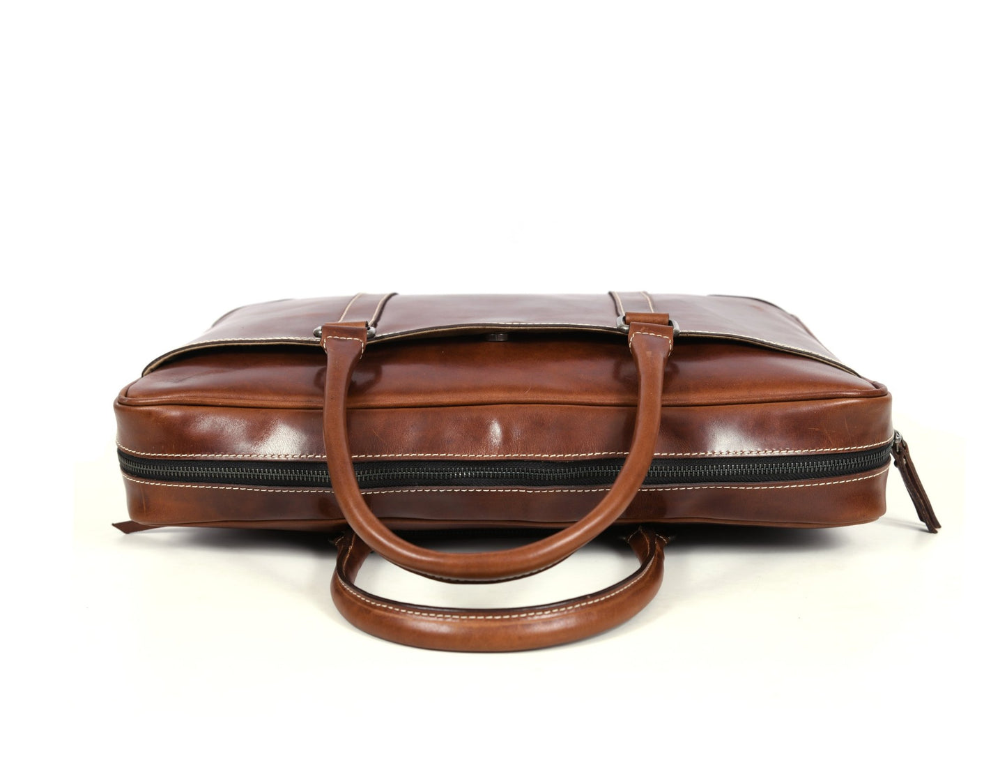 Hayward 17" Leather Office Bag - Cinnamon Tan - www.Shopthatapp.com