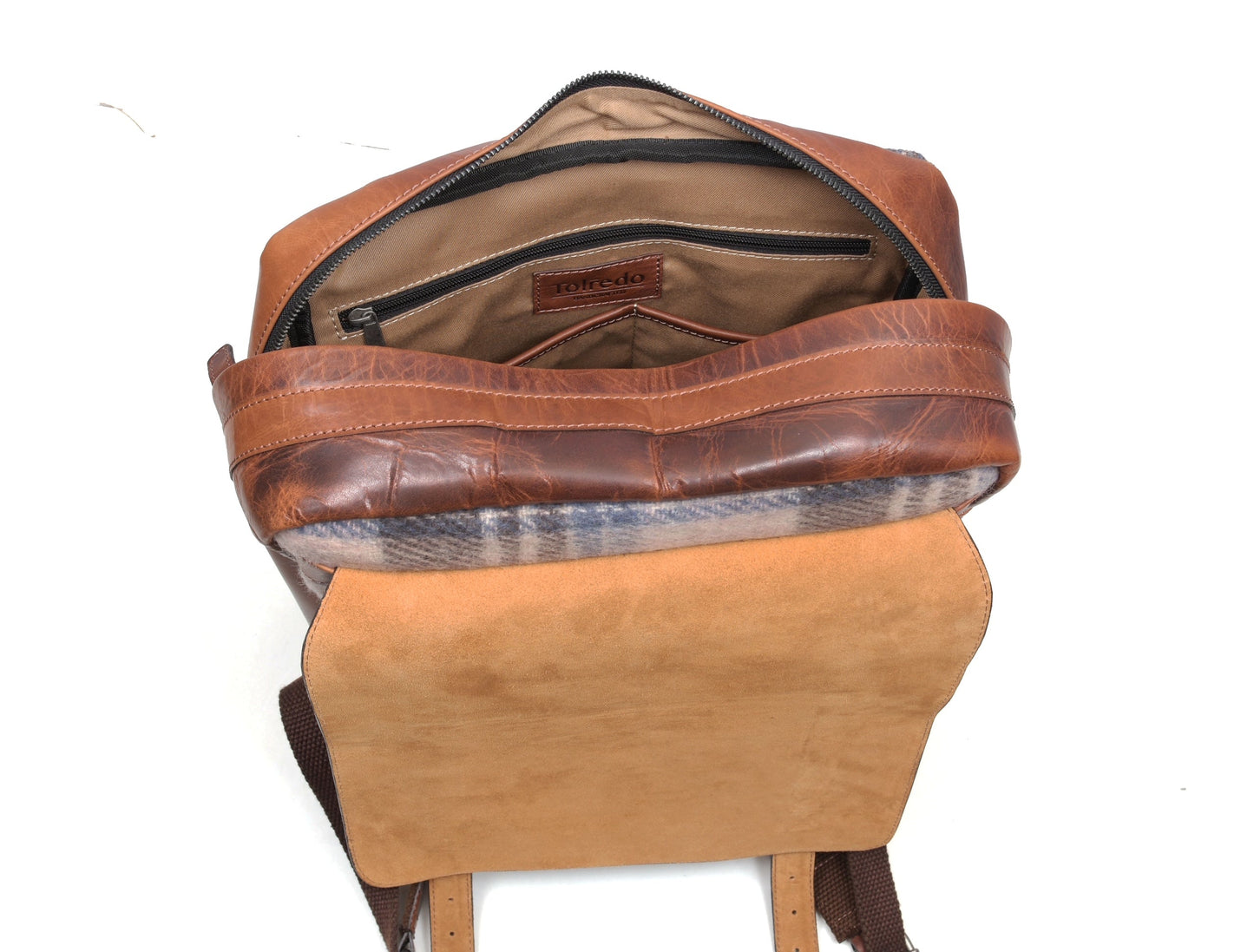 Hudson Leather & Tweed Messenger - Manchester Tweed - www.Shopthatapp.com