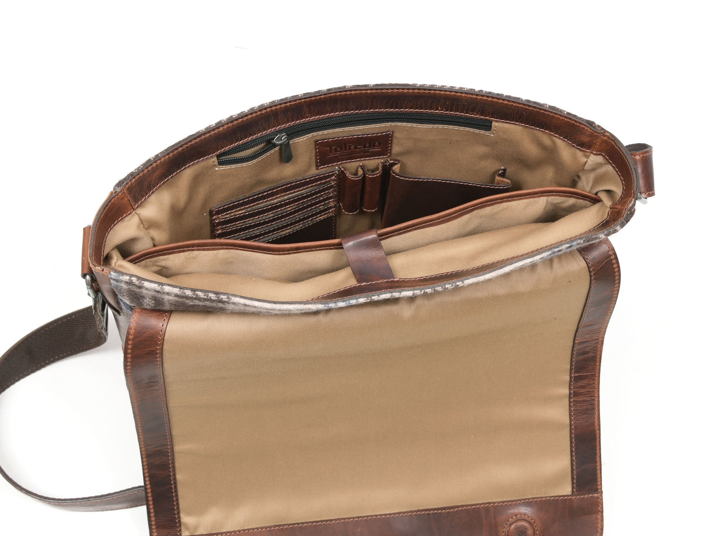 Hudson Leather & Tweed Messenger - Manchester Tweed - www.Shopthatapp.com