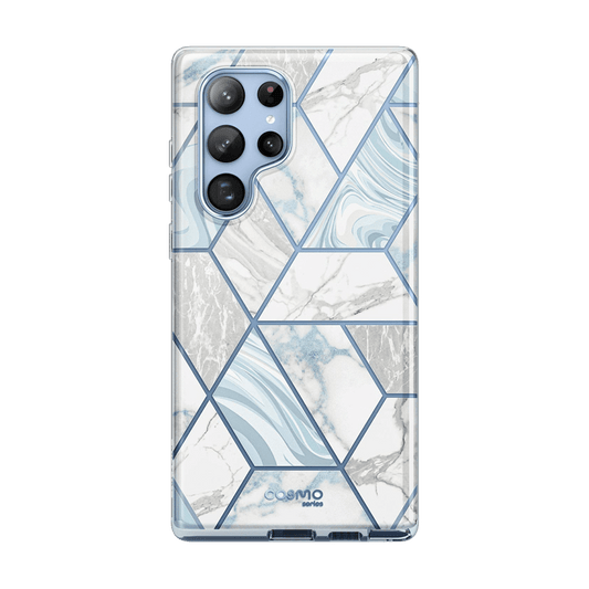 Galaxy S22 Ultra Cosmo Case - Marble Blue - www.Shopthatapp.com