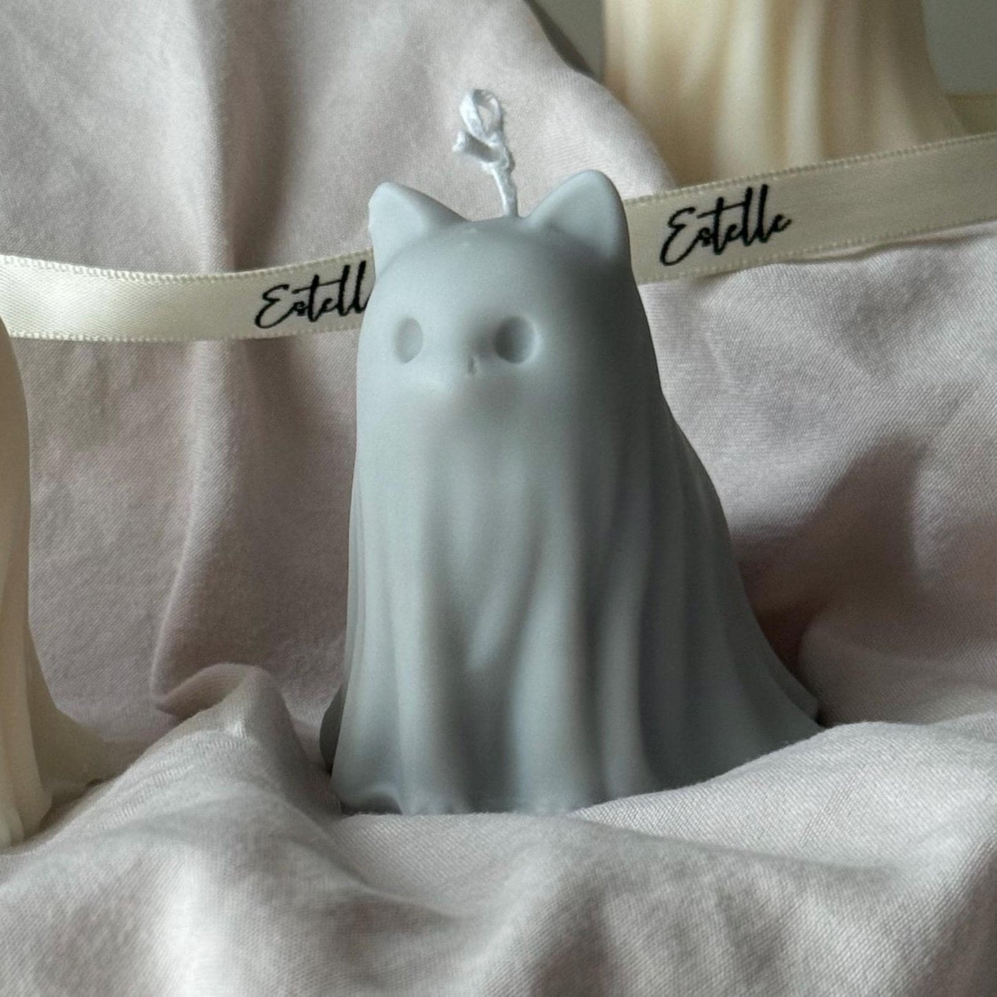 Cute Halloween Cat Ghost Candle - www.Shopthatapp.com