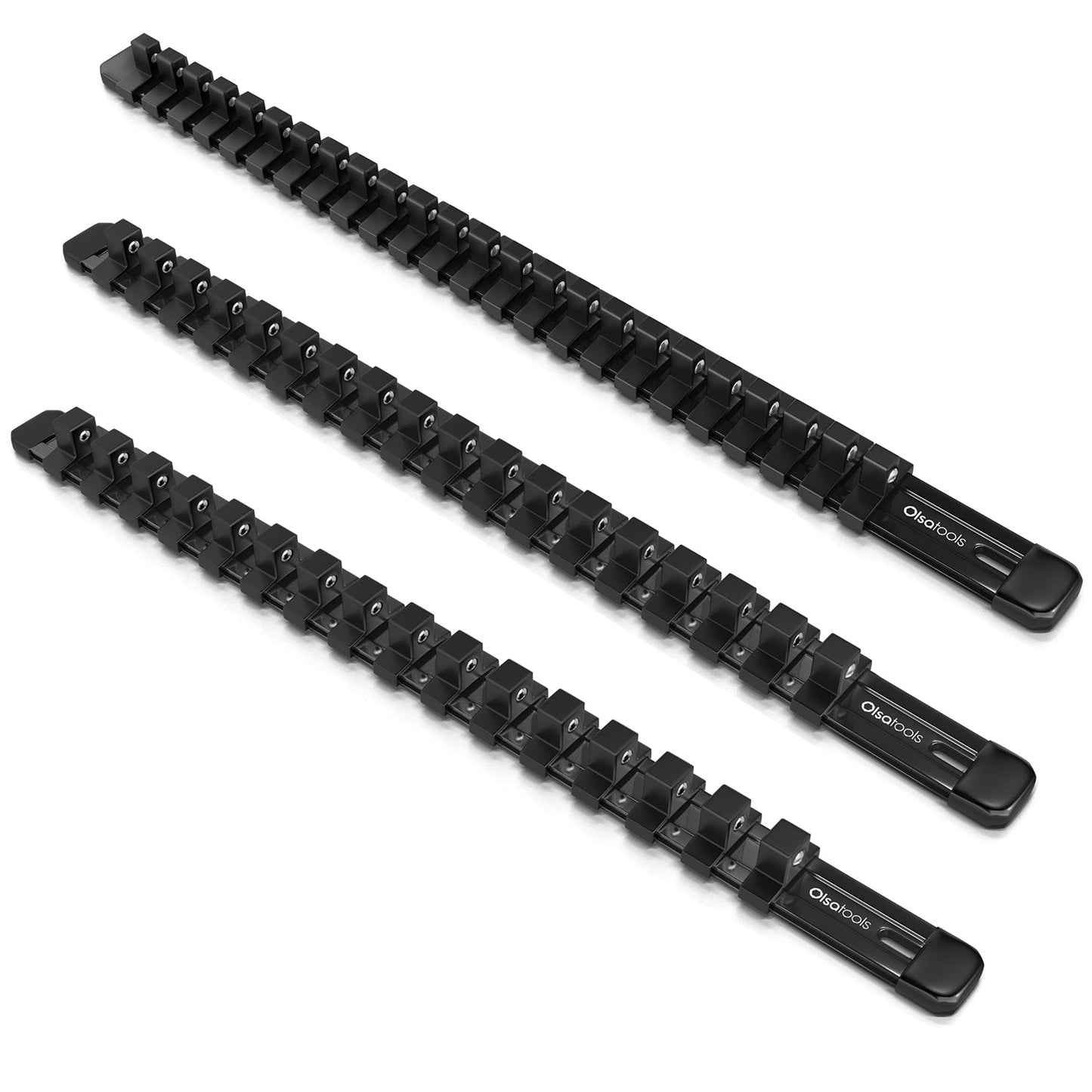 Aluminum Socket Organizer Rails With Rubber End Caps - www.Shopthatapp.com