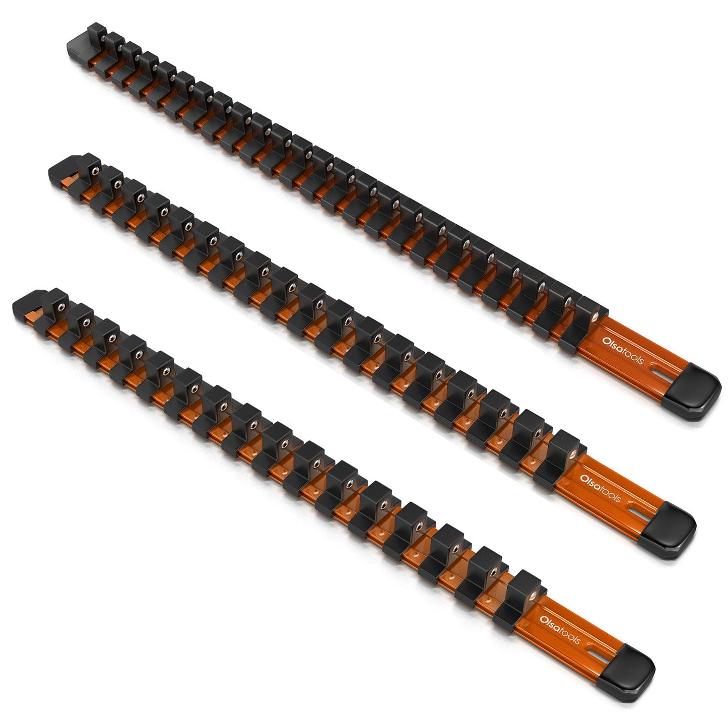 Aluminum Socket Organizer Rails With Rubber End Caps - www.Shopthatapp.com