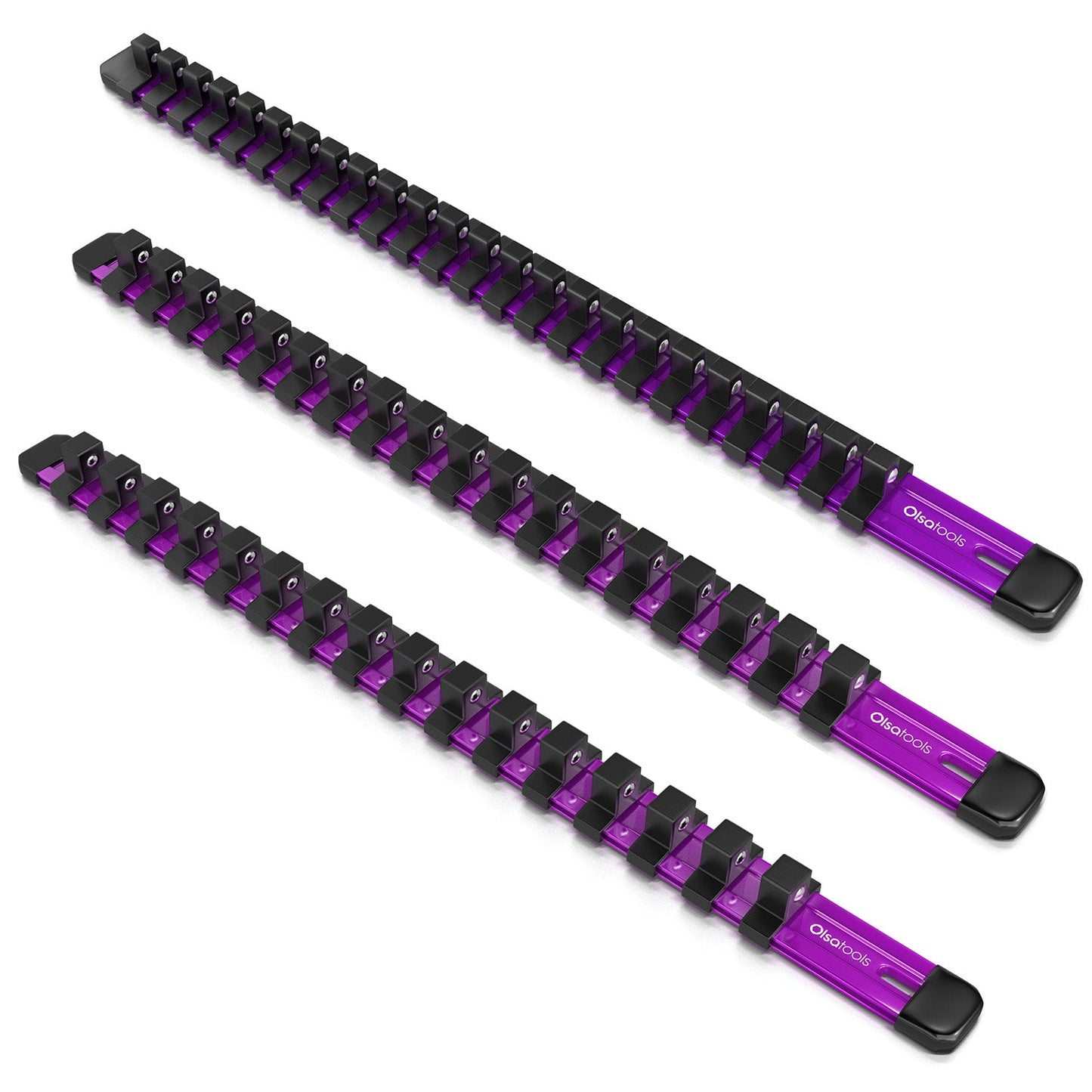 Aluminum Socket Organizer Rails With Rubber End Caps - www.Shopthatapp.com