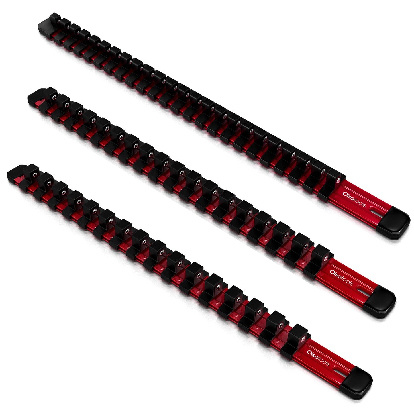 Aluminum Socket Organizer Rails With Rubber End Caps - www.Shopthatapp.com