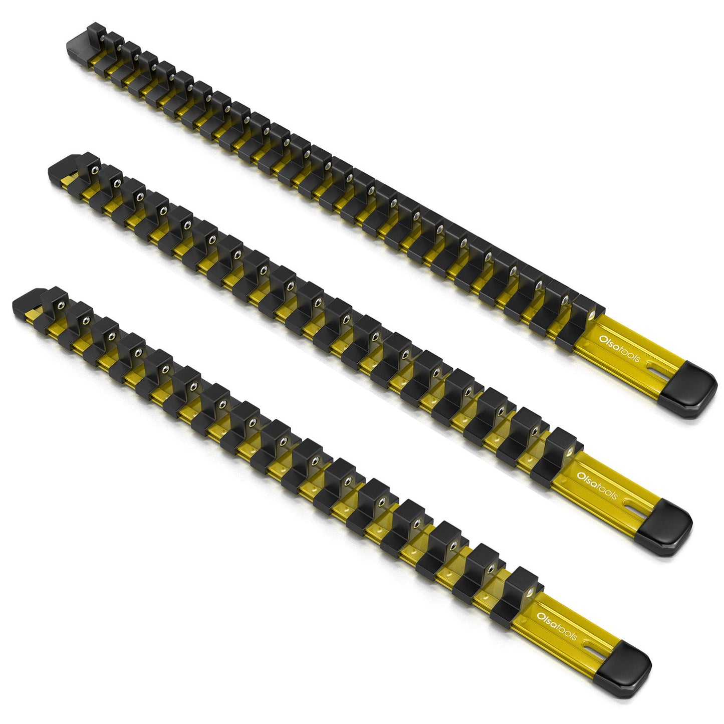 Aluminum Socket Organizer Rails With Rubber End Caps - www.Shopthatapp.com
