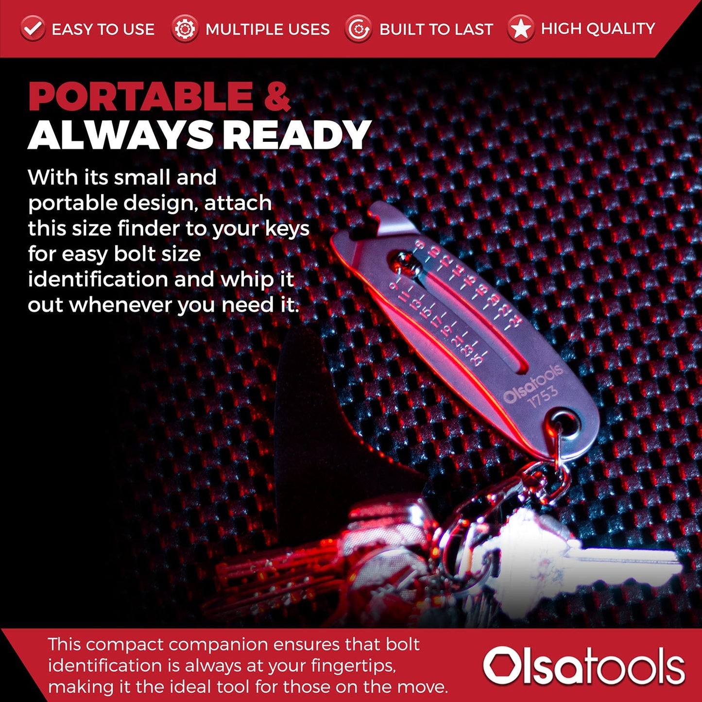 Bolt Size Finder Keychain - www.Shopthatapp.com