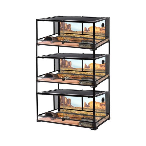 REPTIZOO Knock-Down Glass & Stackable Reptile Terrariums - www.Shopthatapp.com