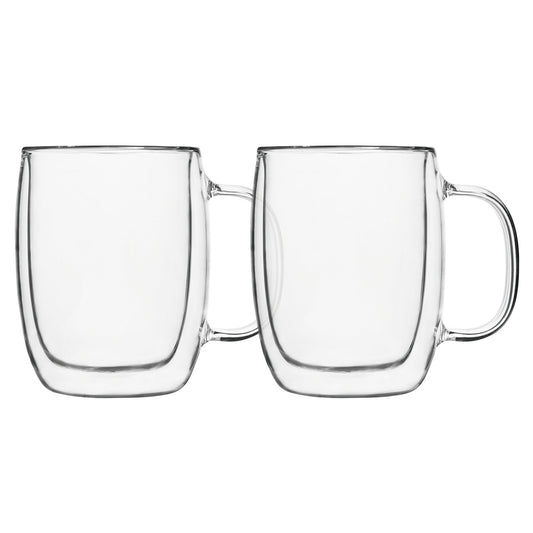 Insulated Double-Wall Glass Coffee Tea Hot or Cold Beverage Mug 4 Piece Set 350ml, Barista - www.Shopthatapp.com