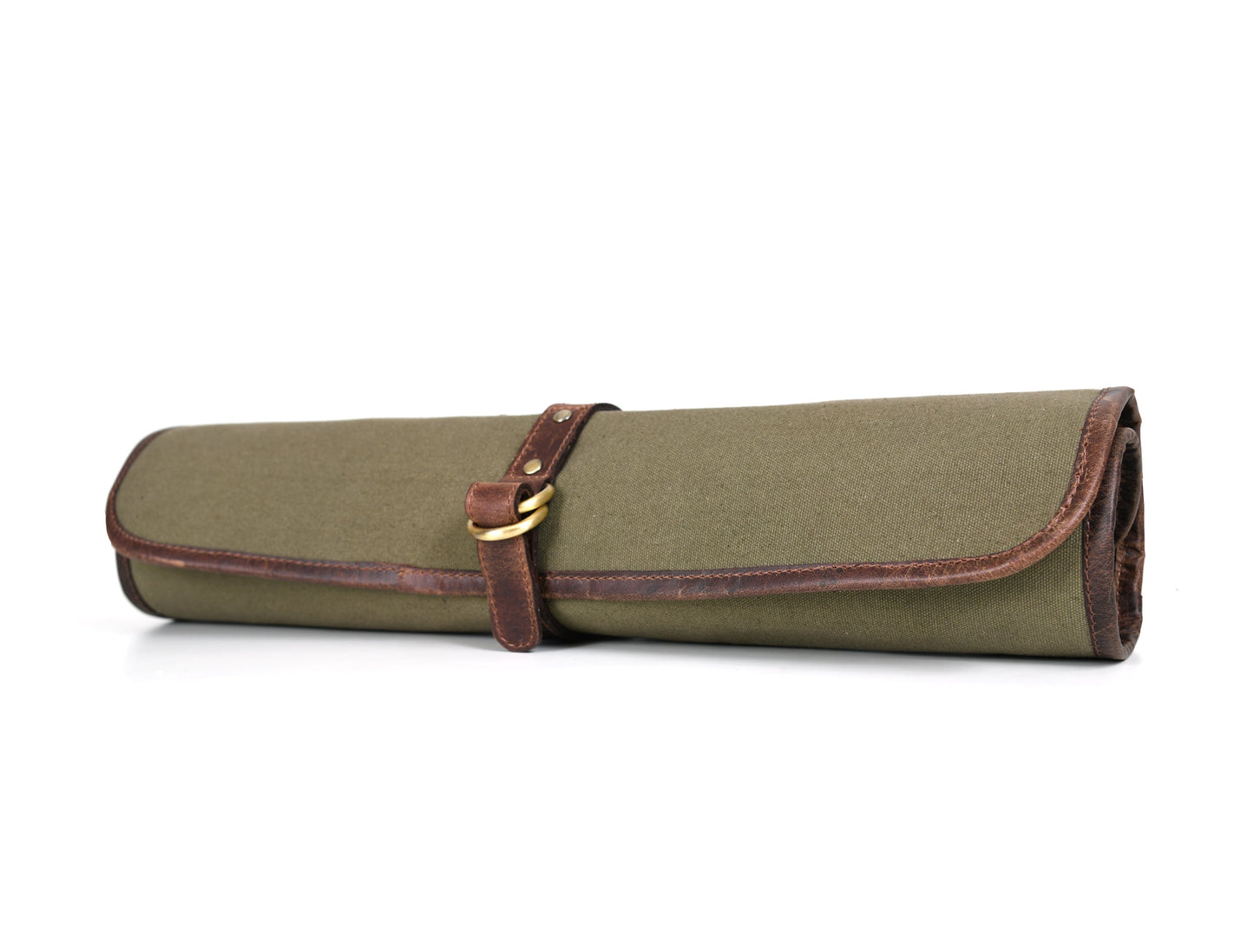 Iris Leather Chef Knife Roll Olive Green 5 Slot ( KR - 64 ) - www.Shopthatapp.com