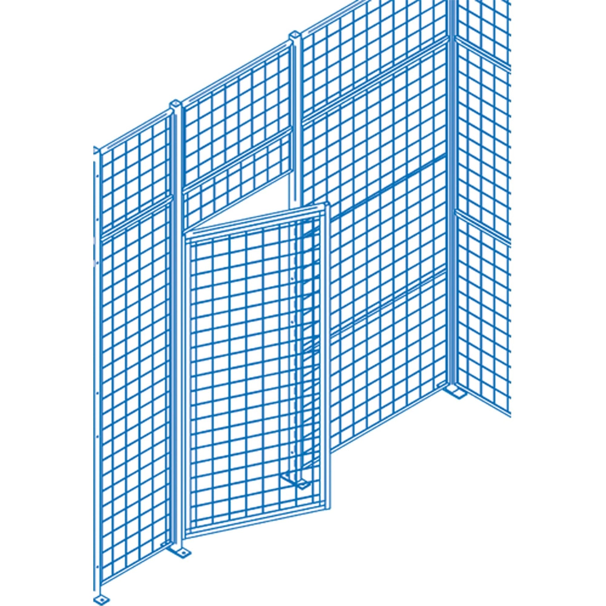 Wire Mesh Partition Components - Swing Doors, 4' W x 7' H - www.Shopthatapp.com