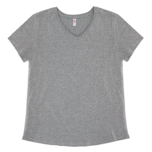 Ladies FHC Basic Scoop Bottom V-Neck Tee - www.Shopthatapp.com