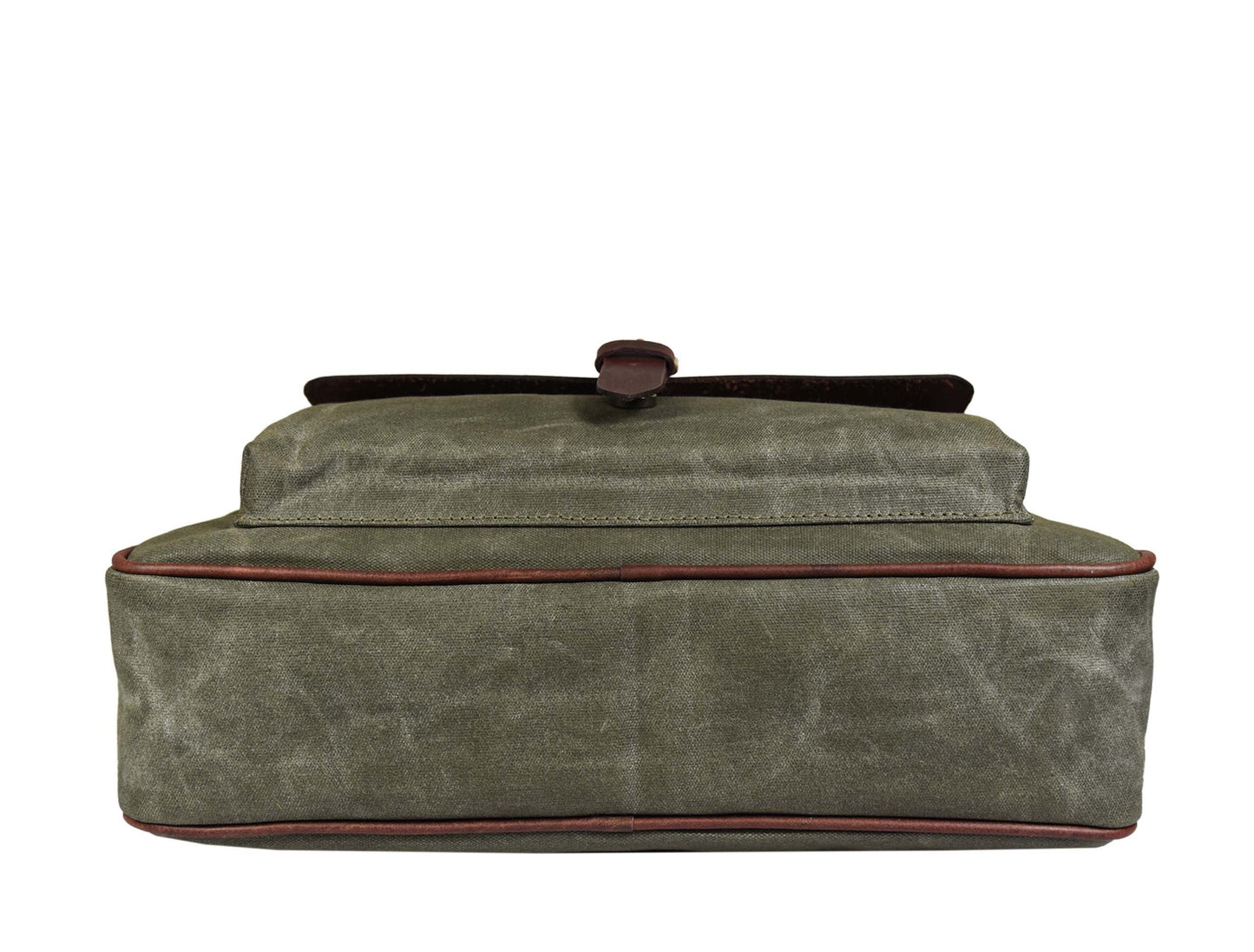 Leather 15" Canvas Briefcase Bag Seaweed Green (PB - 154) - www.Shopthatapp.com