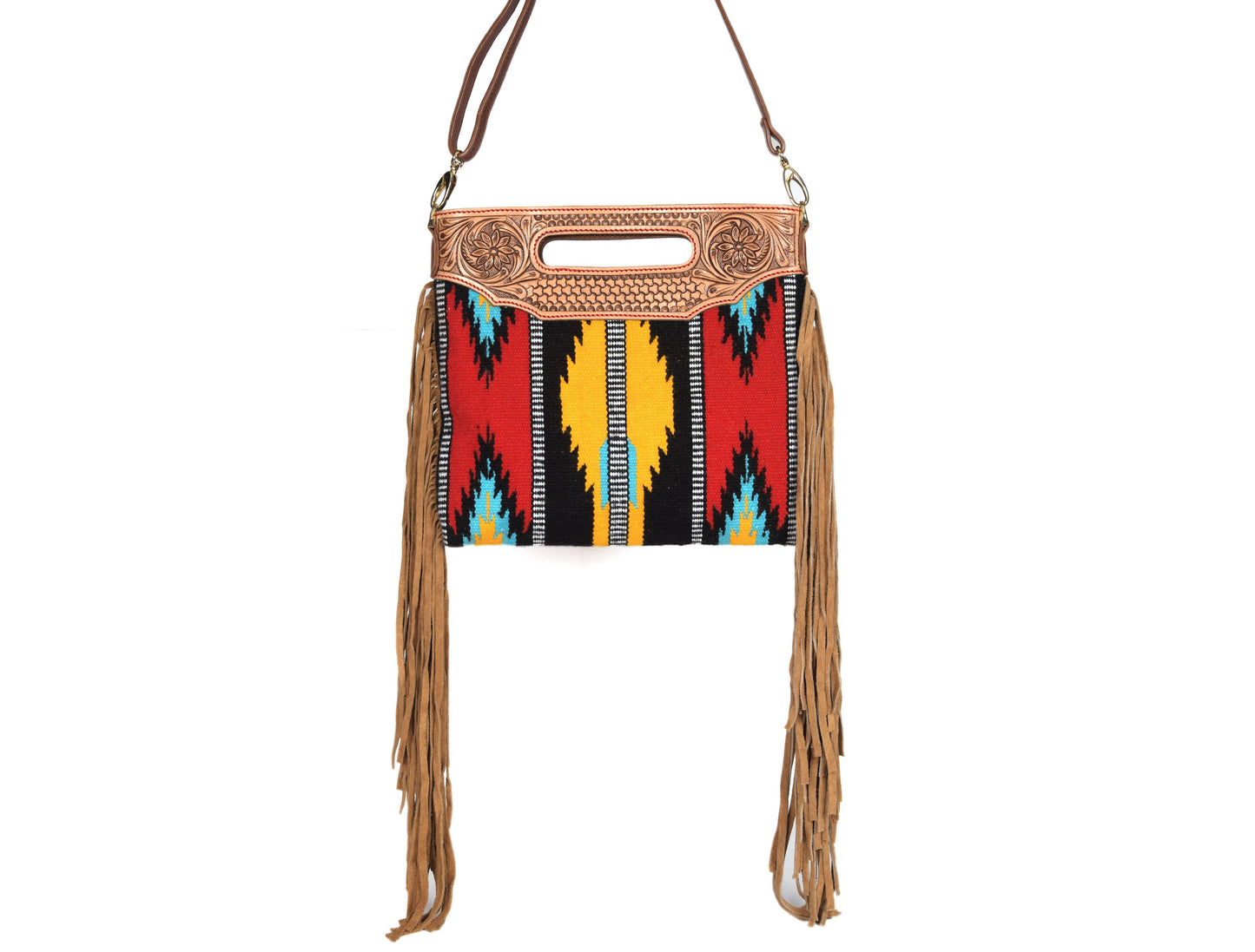 Leather Kilim Crossbody Ba ( LB-652 ) - www.Shopthatapp.com