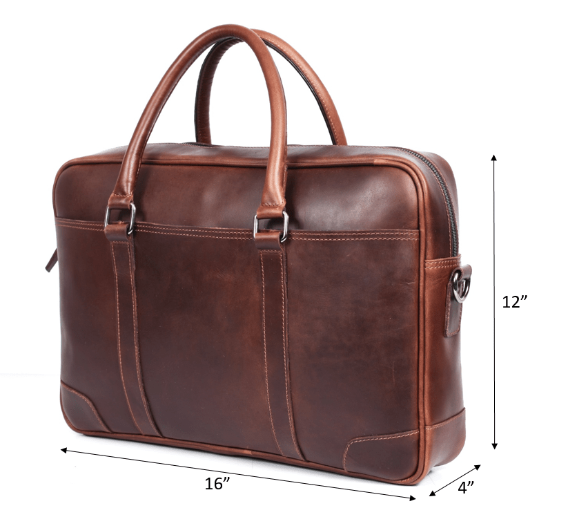 Leather Office Bag - Cinnamon Brown - www.Shopthatapp.com