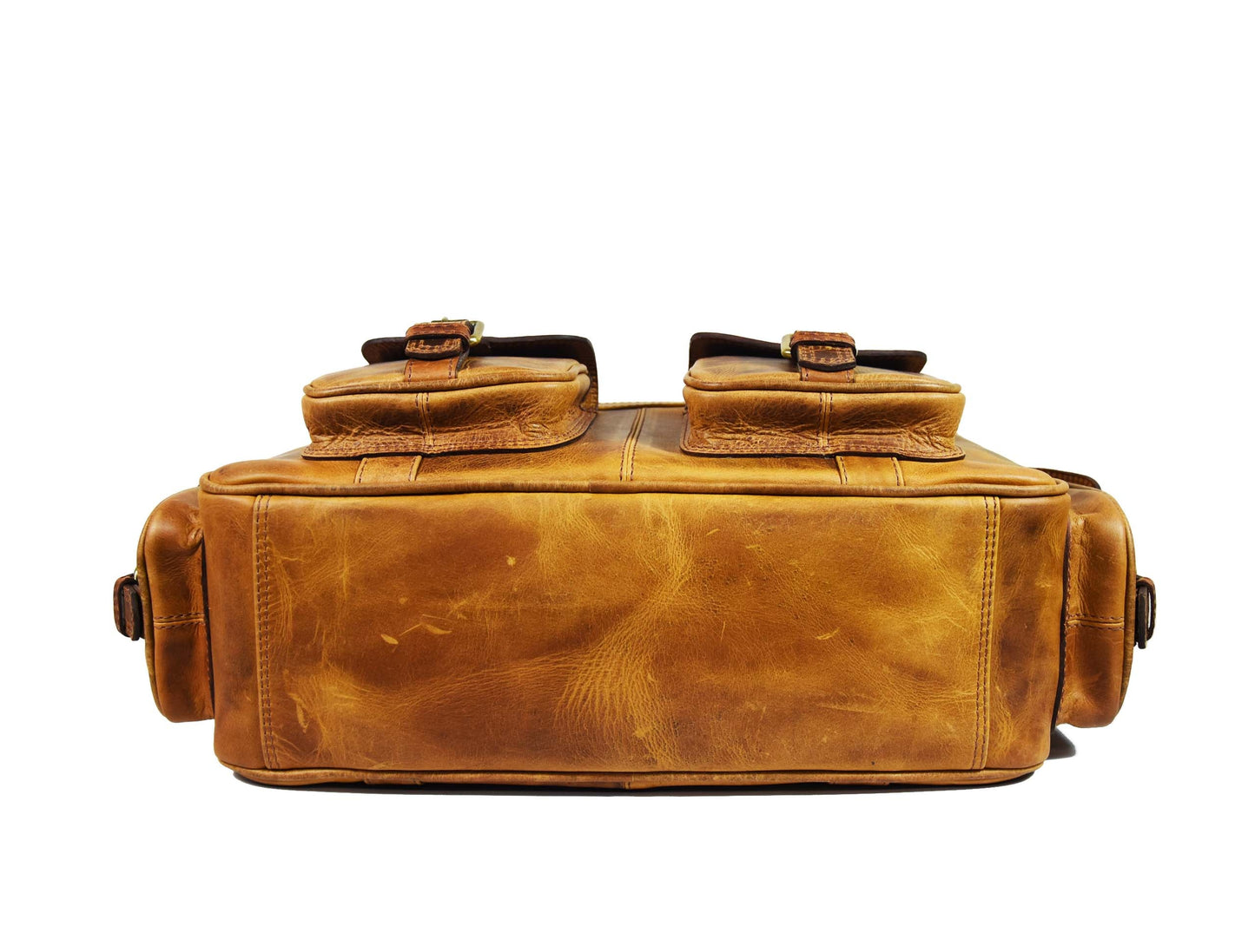 Leather Portfolio Bag - Caramel Brown - www.Shopthatapp.com