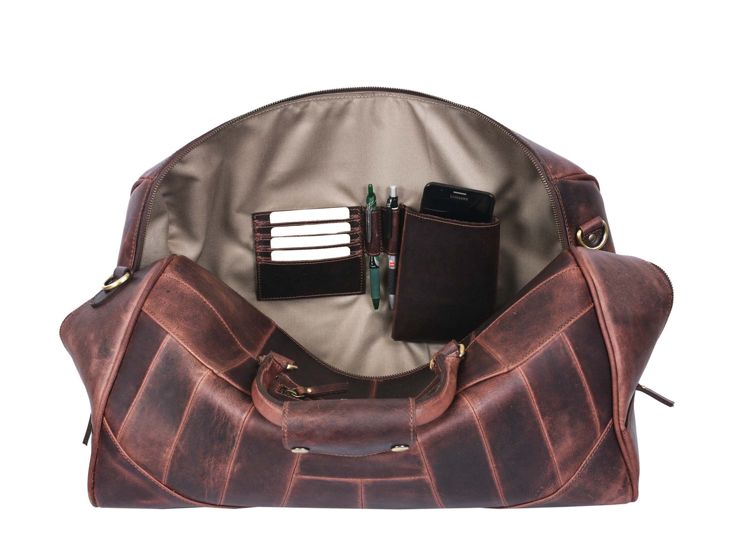 Leather Travel Bag - Walnut Brown - www.Shopthatapp.com