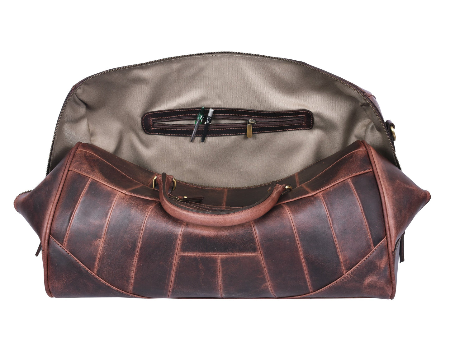 Leather Travel Bag - Walnut Brown - www.Shopthatapp.com