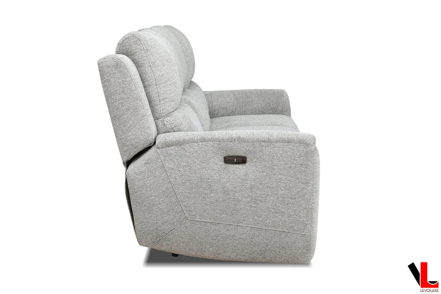 Sentinel 87.8" Power Reclining Sofa with Power Headrest in Tweed Ash Fabric
