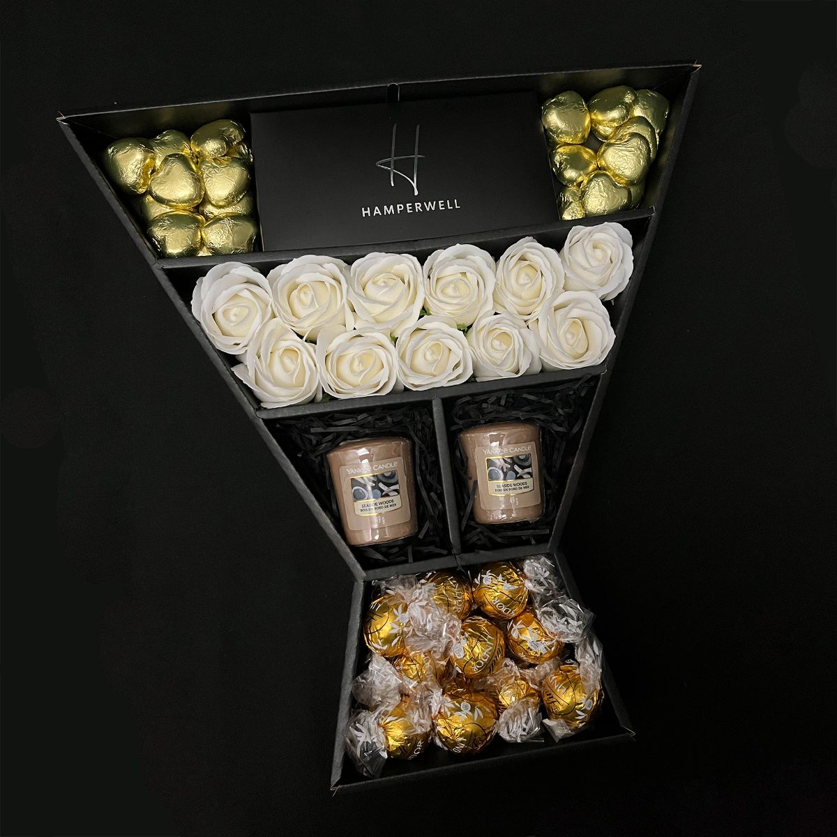 Lindt Lindor & Yankee Candle Signature Chocolate Bouquet With Ivory Roses - www.Shopthatapp.com