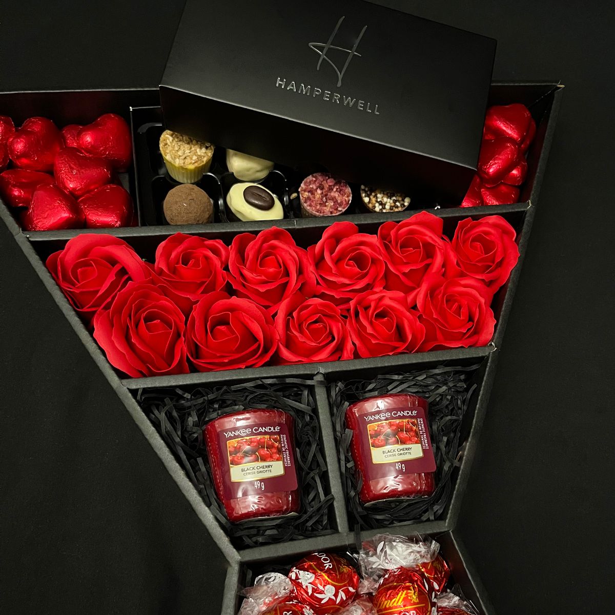 Lindt Lindor & Yankee Candle Signature Chocolate Bouquet With Red Roses - www.Shopthatapp.com