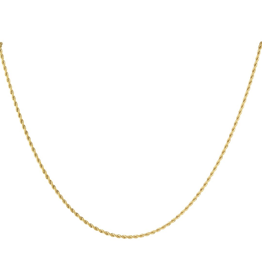 Long twist rope chain gold necklace - www.Shopthatapp.com