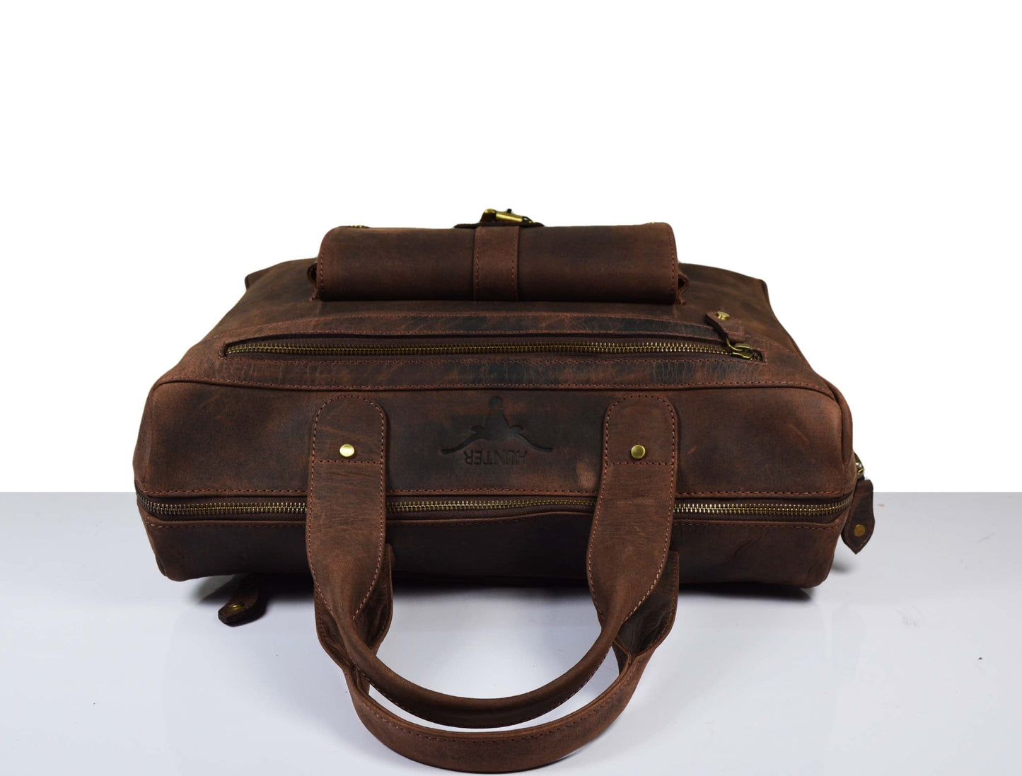 Lowell Leather Portfolio Bag 16" - Walnut Brown - www.Shopthatapp.com