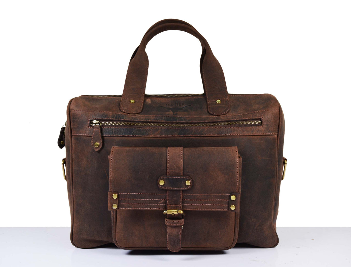 Lowell Leather Portfolio Bag 16" - Walnut Brown - www.Shopthatapp.com