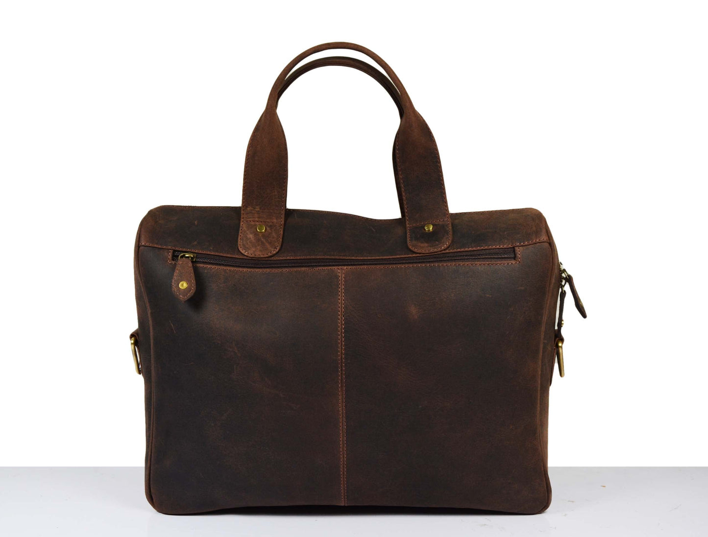 Lowell Leather Portfolio Bag 16" - Walnut Brown - www.Shopthatapp.com