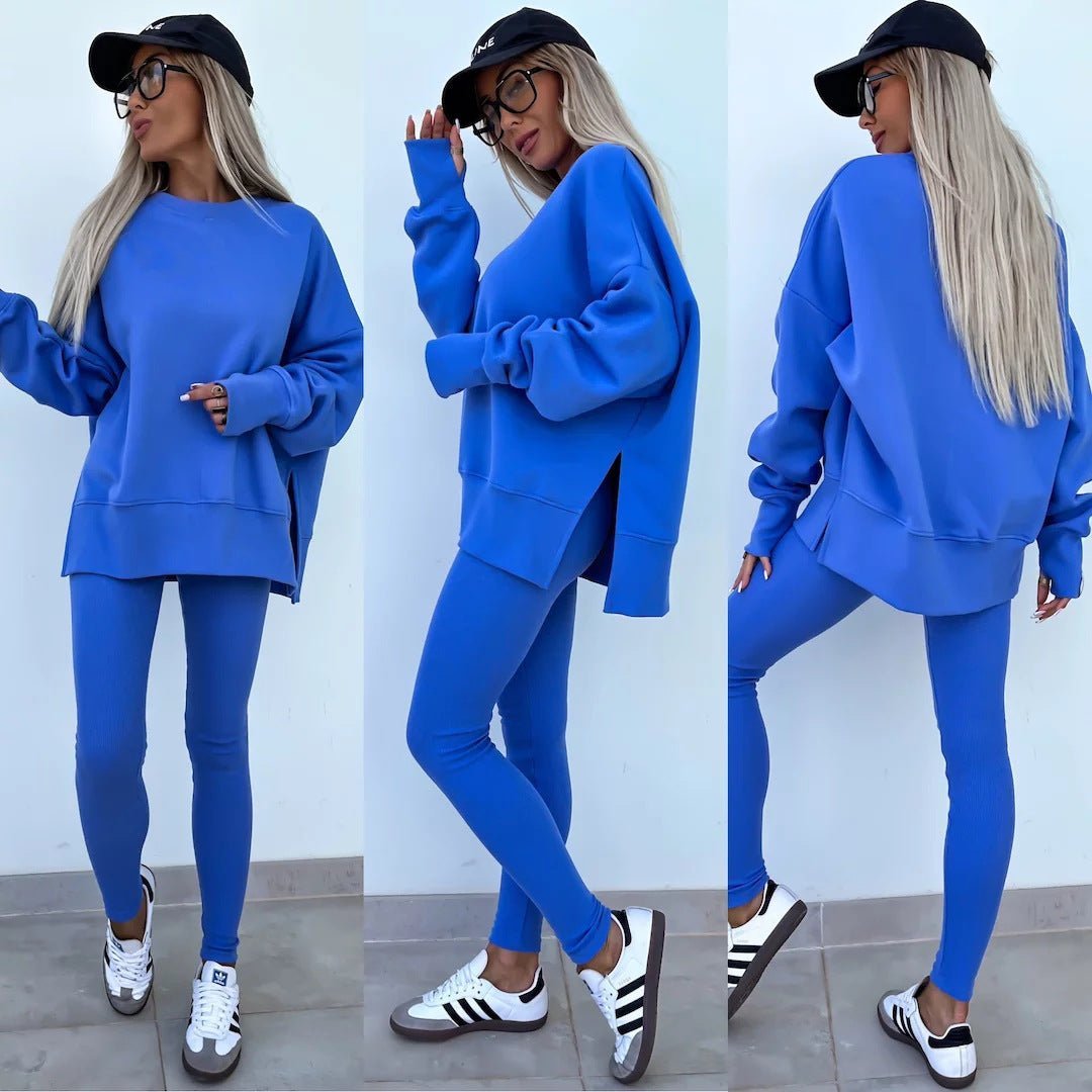 Malika Long Sleeve Crew Neck Loungewear set - www.Shopthatapp.com