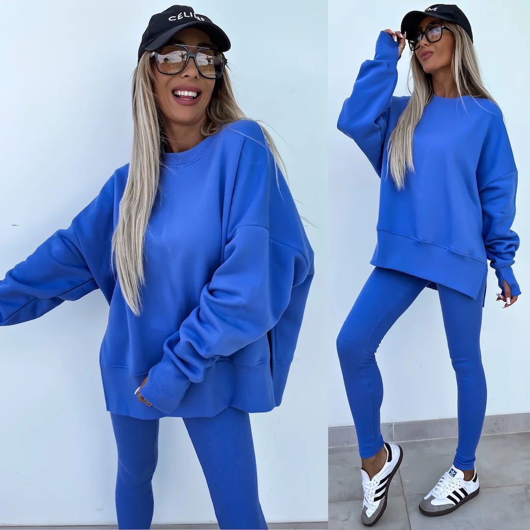 Malika Long Sleeve Crew Neck Loungewear set - www.Shopthatapp.com