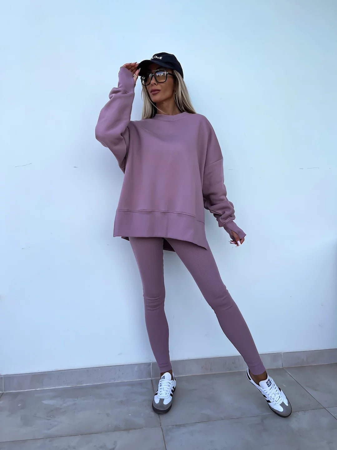 Malika Long Sleeve Crew Neck Loungewear set - www.Shopthatapp.com